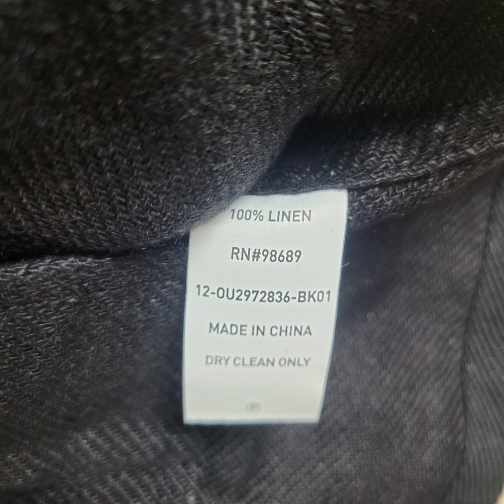 Todd Snyder Mens Large Black Four Pocket Utility Shirt Long Sleeve 100% Linen - Picture 5 of 6
